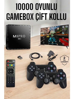 Bi Seyyar Tv Box Çift Oyun Kollu 10000 Oyunlu Atari