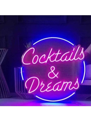 Coctails & Dreams / Kokteyller & Hayaller Neon LED Işık 60 cm