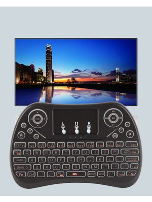 Bi Seyyar Işıklı Kablosuz Mini Klavye – 2.4 Ghz, Dokunmatik Mouse Özellikli