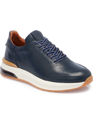 Tergan Lacivert Hakiki Deri Erkek Sneaker - E25S1AY57528-A31