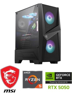 MSI Gaming Pc Ddr4 / 8 GB RTX-5050 / Ryzen 5 5600 / 16 GB Ddr4 Ram / 500 GB M.2 SSD / WİN11 Pro