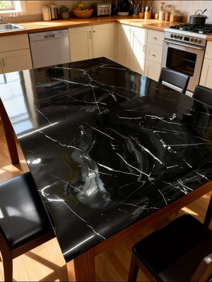 Çiftçi Plasmar Mermer Desenli - Kalın Şık Pvc 1,2 mm Masa Örtüsü