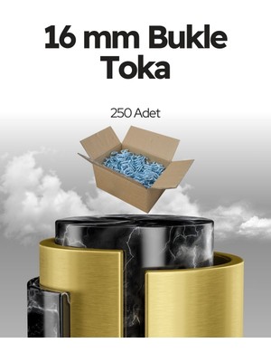 Dalpak Ambalaj 16 mm Beyaz Lifli Kompozit ve Polyester ( Pet )  Çember Tokası ( 250 Adet )