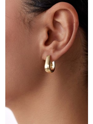 Oroline Kuyumculuk 14 Ayar Sade ve Şık Altın Küpe