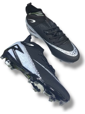 Laliga 610 Süperfly Özel Taban Çoraplı Krampon Siyah Gümüş Desenli