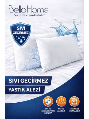 Bella Home 50X70 Sıvı Geçirmez 2\'li Yastık Koruyucu - Fermuarlı - Yıkanabilir