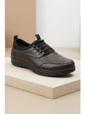 Zueofficial Erkek Hakiki Deri Kahverengi Casual Spor Ayakkabı