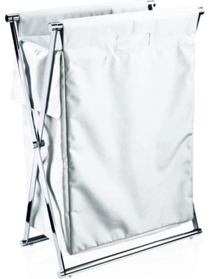 Decor Walther Cross Çamaşır Sepeti - Beyaz/krom