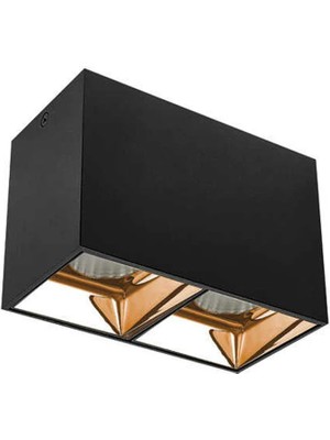 JUPITER 2X10W LED Tavan Armatürü Siyah-Altın 3000K Jupıter