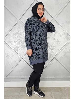 Pys Giyim Kadın Etnik Dalga Desenli Tesettür Tunik