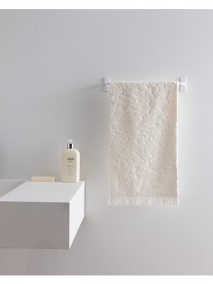 Madame Coco Pavot %100 Pamuk Yüz Havlusu - Ekru - 50X70 cm
