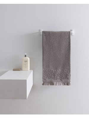 Madame Coco Amande %100 Pamuk Yüz Havlusu - Gri - 50X70 cm