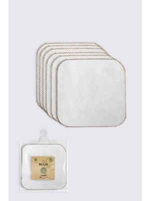 Bistyle Organik 28X28 6'lı Havlu Mendil 90105 Ekru