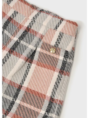 Mayoral Turuncu Ekose Kız Çocuk Şort 4225