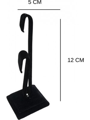 Özer Kutu Palmiye Şeklinde Ayaklı Küpe Standı,küpe Sergileme Standı Süet Siyah