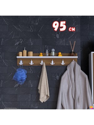 Modilayn Kedi Serisi 6’lı Banyo Askısı Seti | 91,4X18CM 18 Kancalı Raflı Düzenleyici Yer Tasarrufu
