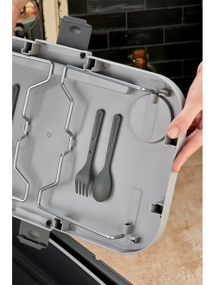 Homer Katlanır Masalı ve Sehpalı Piknik Sepeti - Akordiyon Kamp Kovası ve Sunum Masası (Bardaklık ve Telefon Bölmeli)