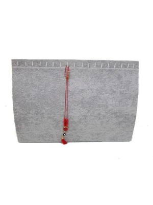 Özer Kutu Ayaklı Kolye Zincir & Kolye  Standı (19 Lu) Gri Süet