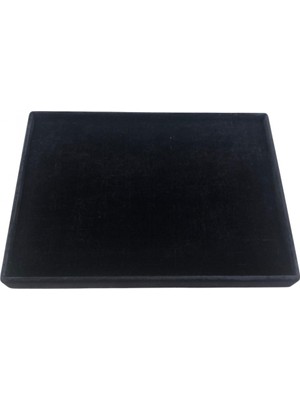 Özer Kutu Yüzük Standı-Tablası 140 Lı  Batırmalı Siyah Süet 25X35