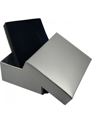 Özer Kutu Gümüş Karton Kolye & Mini Set Kutusu 24 Lü Paket (Içi Süngerli)