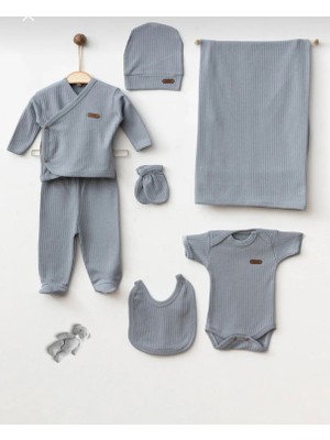 Baby Erkek - Kız Bebek 7 Parça Hastane Çıkışı Zıbın Seti Natural Pastel Renk