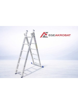 Ege Akrobat 2X3MT 6 Metre 2 Sürgülü A Tipi 2X10 Basamak Alüminyum Merdiven | Elektrikçi & Tadilat Merdiveni