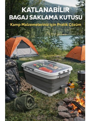 Kaya Group Bee Home Katlanır Tekerlekli Saklama Kutusu 30 Lt – Ev, Araba ve Kamp İçin Taşınabilir Organizer