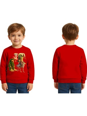 Sedirli Unisex Braınrot Baskılı Çocuk Swaetshirt 3 Iplik Şardonlu