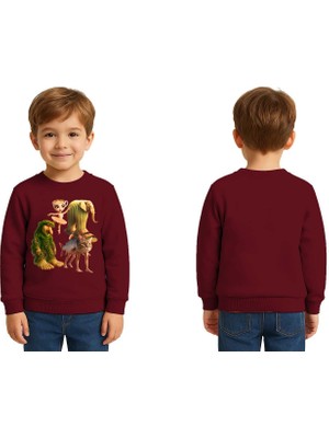 Sedirli Unisex Braınrot Baskılı Çocuk Swaetshirt 3 Iplik Şardonlu