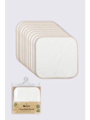 Bistyle Organik 20X20 10'lu Penye Mendil 90102 Ekru