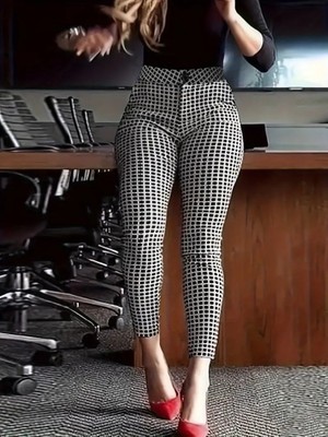 Etiler Collection Kadın Yüksek Bel Desenli Dalgıç Pantolon