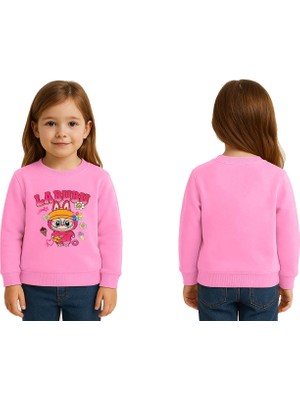 Sedirli Unisex Labubu Baskılı Çocuk Swaetshirt 3 Iplik Şardonlu