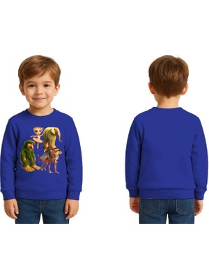 Sedirli Unisex Braınrot Baskılı Çocuk Swaetshirt 3 Iplik Şardonlu