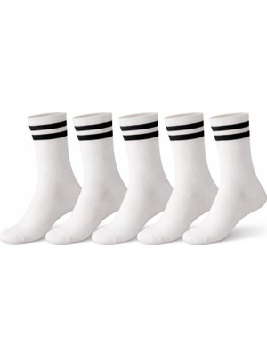 OEM Premium Beyaz 5'li Kadın Kolej Çorap Seti