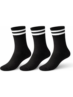 OEM Siyah Kadın 3'lü Kolej Çorap Seti - Rahat ve Şık Kullanım