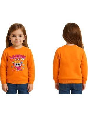 Sedirli Unisex Labubu Baskılı Çocuk Swaetshirt 3 Iplik Şardonlu