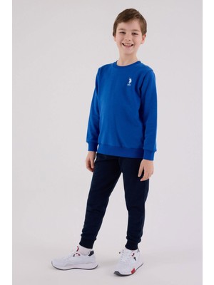 U.s. Polo Assn. Erkek Çocuk Üç Iplik Şardonsuz Eşofman Takım Mavi