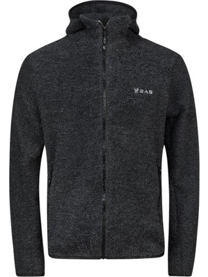 2AS Edgar Erkek Kapşonlu Havlu Merino Sweatshirt Siyah