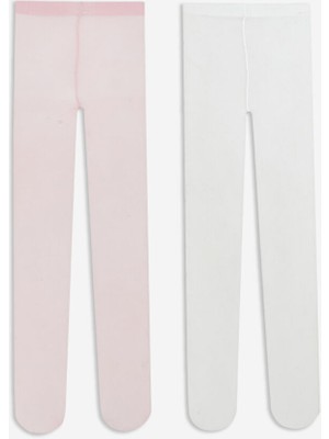 LC Waikiki Ekru Basic Kız Çocuk Külotlu Çorap 2'li