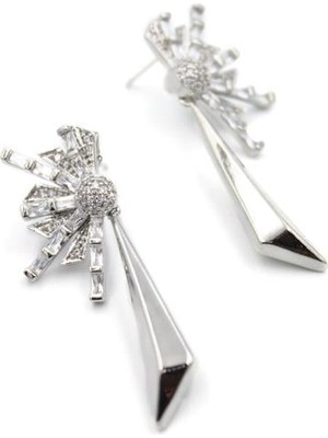 Royaleks Taşlı Sallantılı Küpe - Gümüş