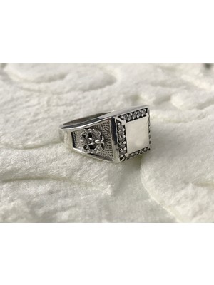 Canka Zirkon Taşlı 925 Ayar Gümüş Erkek Yüzük