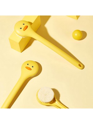Cocoloco Home Uzun Saplı Duş Fırçası Ördek Tasarımlı Yumuşak Uçlu Duş Banyo Için Nazik Vücut Fırçası 1ADET