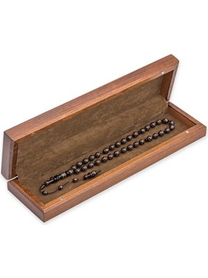 Costurera Gümüş Çiçek Desenli Ahşap Tesbih Kutusu