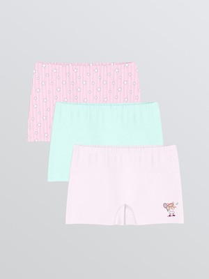LC Waikiki Pembe Baskılı Kız Çocuk Boxer 3'lü