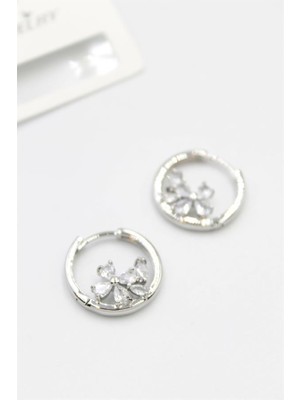 Royaleks Taşlı Çiçek Küpe - Gümüş