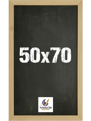 Tuvalcim Kırtasiye 50X70 cm Kara Tahta Yazı Tahtası Naturel Çerçeve