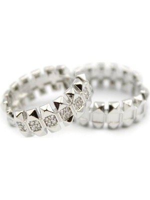 Royaleks Taşlı Halka Küpe - Gümüş