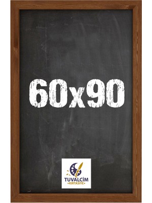 Tuvalcim Kırtasiye 60X90 cm Kara Tahta Yazı Tahtası Kahverengi Çerçeve