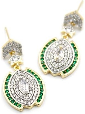 Royaleks Taşlı Küpe - Yeşil