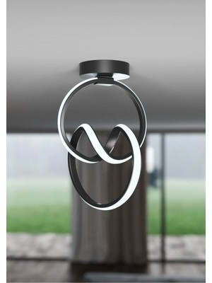 Litra Lighting Modern Plafonyer Siyah Kaplama Sarkıt LED Avize Oturma Odası Çocuk Odası Koridor Beyaz Işık